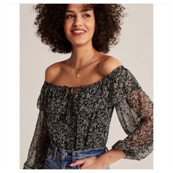 Abercrombie & Fitch Off the Shoulder Bodysuit | NWT | Size Small - Picture 1 of 14